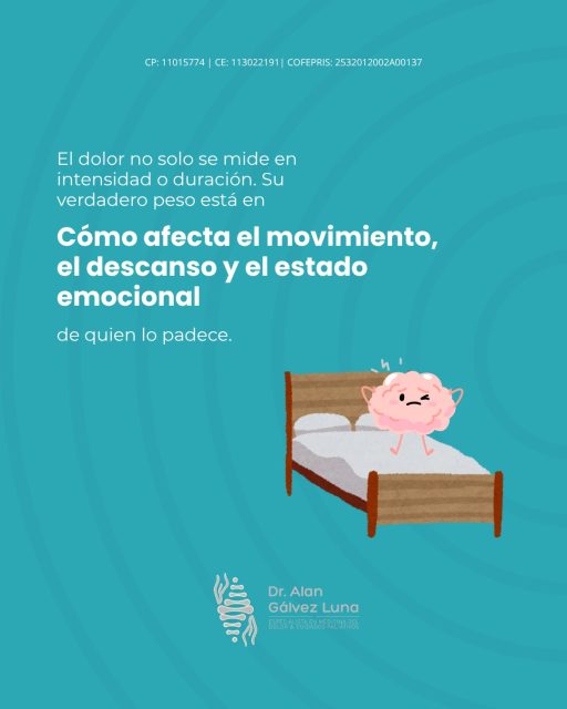 “El dolor no solo se mide por su intensidad, sino por todo lo que limita. 💭”
Afecta el movimiento, altera el descanso y cambia el estado emocional de quien lo padece.
Por eso, tratar el dolor no es solo aliviar un síntoma, sino recuperar equilibrio, movilidad y bienestar. 🩺
👨‍⚕️ Dr. Alan Valente Gálvez Luna
Medicina del Dolor y Algología
📍 Plaza Cititower, Guadalajara, Jal.
📍 Cráter 10, Guadalupe, Zac.
📲 Guadalajara: +52 1 33 4675 6141
📲 Zacatecas: +52 1 492 268 8645
🆔 Céd. Prof. 11015774 | Céd. Esp. 13022191
🧾 COFEPRIS Santa Fe: 2532012002A00137 | COFEPRIS GDL Instituto ION: 2514102002A00839