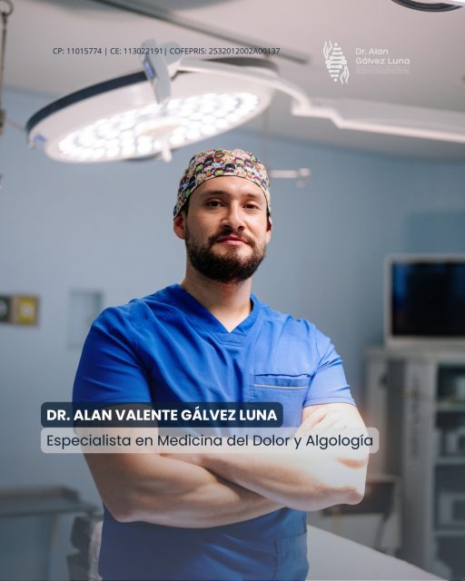 💊 Cuando el dolor ya no responde a lo de siempre, no significa que no haya opciones. Existen formas más precisas de tratar el dolor sin cirugía, enfocadas en el origen y no solo en “aguantar”.
👨⚕️ **Dr. Alan Valente Gálvez Luna**
⚕️ Especialista en Medicina del Dolor y Algología
📍 Plaza Cititower, Guadalajara, Jalisco
📍 Cráter 10, Guadalupe, Zacatecas
📞 Guadalajara: 33 4675 6141
📞 Zacatecas: 492 268 8645
🆔 CP: 11015774
🆔 CE: 13022191
🧾 COFEPRIS Santa Fe: 2532012002A00137
🧾 COFEPRIS GDL Instituto ION: 2514102002A00839