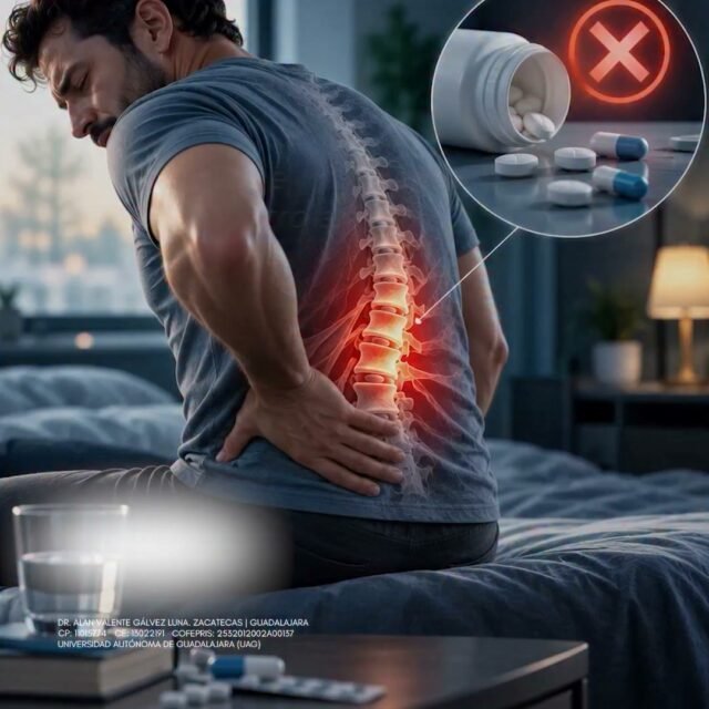 Si un medicamento ya no controla el dolor como antes, aumentar la dosis por tu cuenta no es la solución. 💊⚠️ El dolor lumbar persistente necesita una nueva valoración para identificar qué lo mantiene y definir otras opciones de manejo. 🩺 Si las molestias continúan, agenda tu valoración. 📲 

Dr. Alan Valente Gálvez Luna
⚕️Especialista en Medicina del Dolor e intervencionismo Avanzado en Algologia
📍 Instituto Oncológico Nacional- ION Colomos
Av. Patria 2945- Zapopan
📍 Hospital Santa Fe , consultorio 109
Cráter 10, Guadalupe, Zacatecas
📞 Guadalajara:  33 2726 1907
📞 Zacatecas: 492 264 8689
UNIVERSIDAD AUTÓNOMA DE GUADALAJARA| UAG
CP: 11015774| CE: 13022191|
COFEPRIS Santa Fe: 2532012002A00137
COFEPRIS GDL Instituto ION: 2514102002A00839

#DolorLumbar #MedicinaDelDolor #DolorCrónico #SaludDeColumna #manejodeldolor